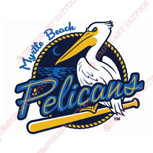Myrtle Beach Pelicans Customize Temporary Tattoos Stickers NO.7794